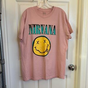 NIRVANA Pink and Yellow Kids Tee size S/M.